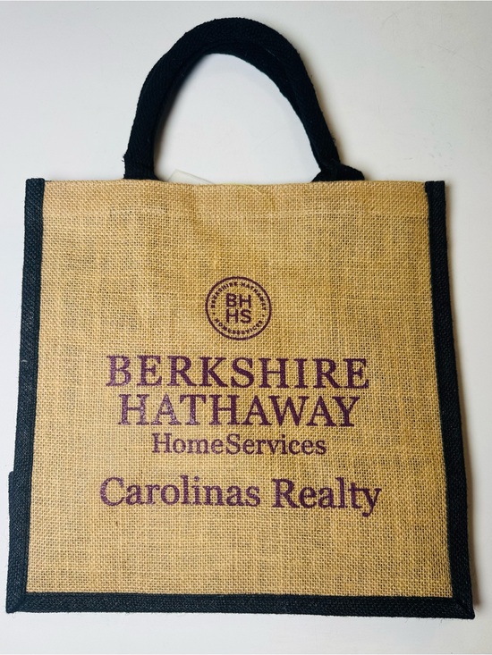 Berkshire Hathaway HomeServices Carolinas Realty Jute Tote - Natural & Black